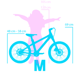 a graphic of a mountainbike displaying the size M